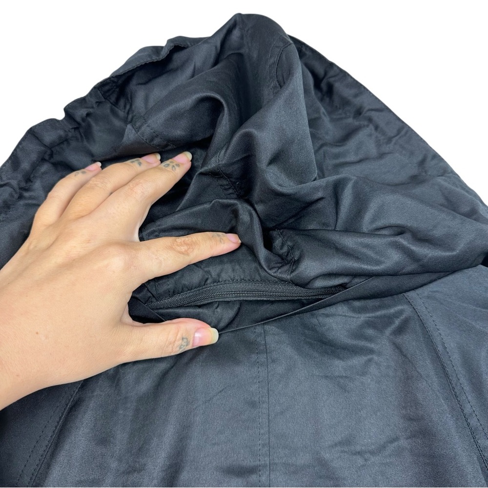 Bella Donna Moda Italiana Hooded Lightweight Full Zip Up Utility Jacket Black - Picture 4 of 13